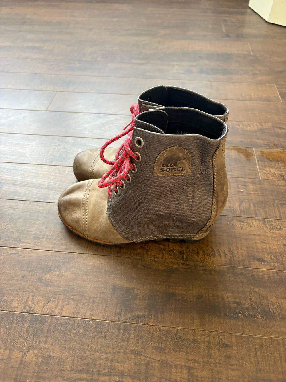 Sorel Lexie Canvas Wedge lace up boots